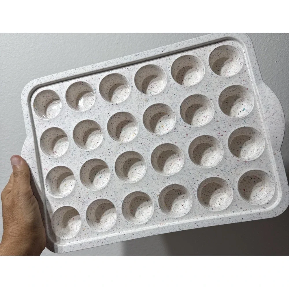 Trudeau Structured Silicone 24 Count Mini Muffin Cupcake Pan BPA Free Confetti